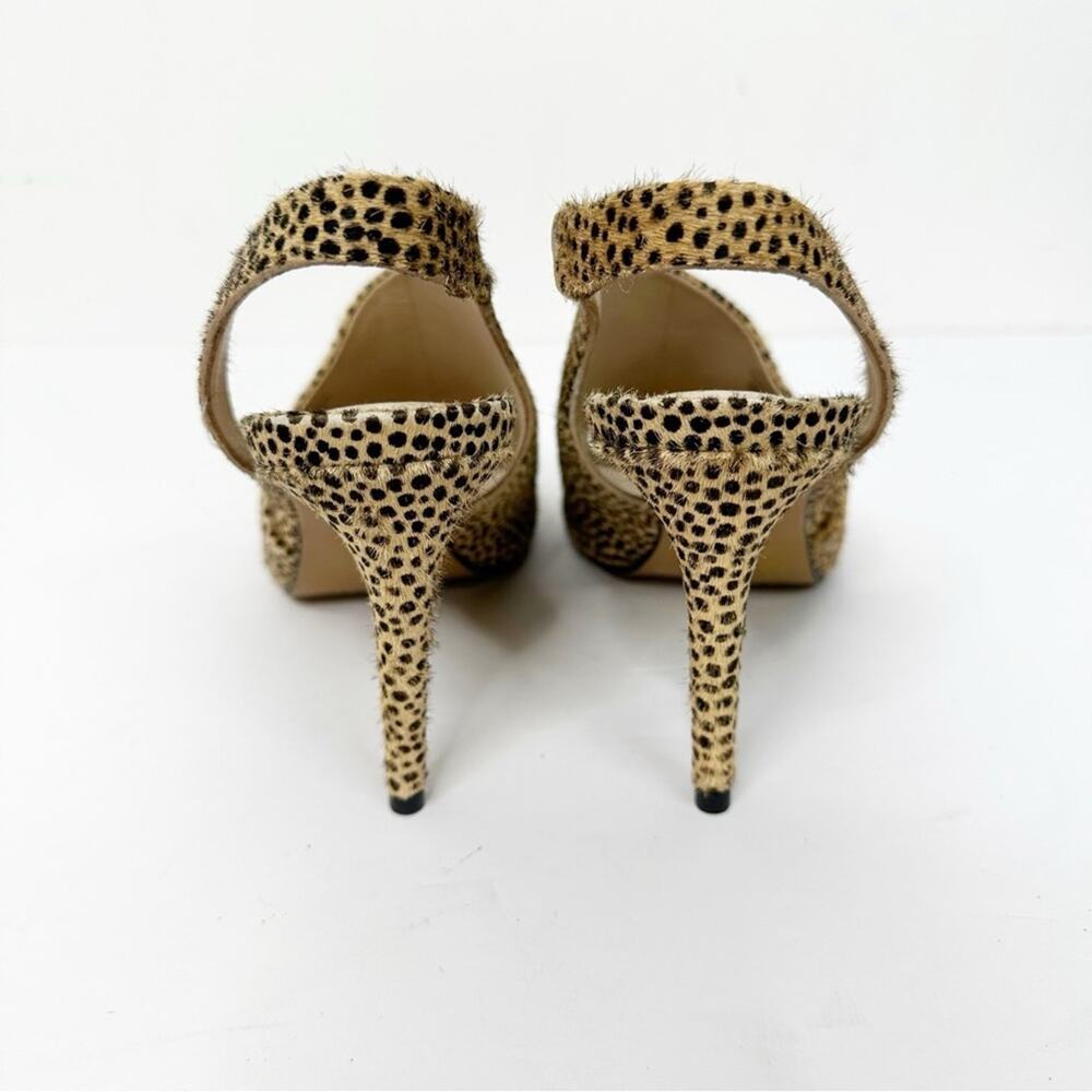 NWT VINCE CAMUTO | Crasantha Calf Hair Animal Print Peep Toe Heels Sz. 7.5 - Picture 4 of 5
